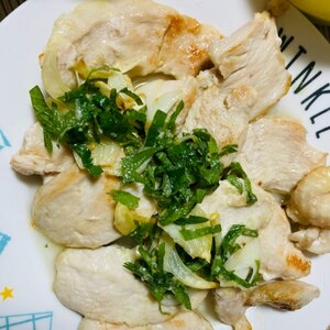 鶏むね肉のわさびレモンソース